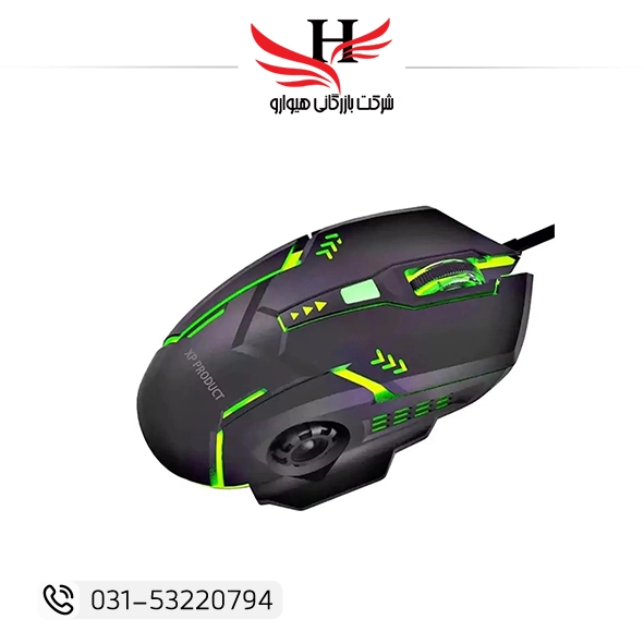 ماوس سیم دار گیمینگ XP-G800N با نور RGB و دکمه‌های تنظیم DPI، عرضه عمده توسط هیوارو در شهرضا، استان اصفهان و تهران